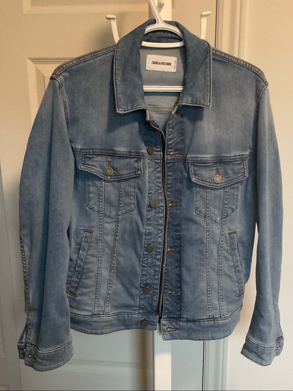 Zadig & Voltaire Blue Denim Zip-Front Jacket